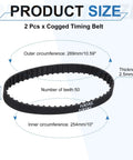 2 Pack 100XL Rubber Timing Belts With Pro Grade 50 Teeth 10 mm Wide 5.08 mm Pitch Synchronous Closed Loop Drive Belt image