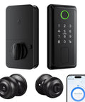 Keyless Entry Smart Door Lock With Handle Wifi Bluetooth Fingerprint Padlock Alexa Voice Unlock Remote App Control Easy Setup Real Nice Build with app control view.