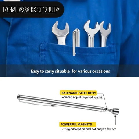 3 Pack Telescoping Magnetic Pick Up Tool Set With Extendable Bendable Sticks Including 15Lb Telescoping Magnet From 7.2 To 30.7 Inches, 1Lb Extendable Magnet From 4.5 To 19.5 Inches, And 24 Inch Flexible Magnet Sweep Retriever
