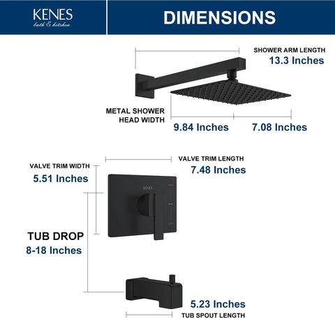 Heavy Duty Matte Black Shower Set Featuring Swivel Square Showerhead And Diverter Tub Faucet Trim Kit Brings Knockout Modern Flair And Ridiculously Chill Spa Vibes Home
