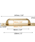 Dimensions of 5-Inch Brushed Gold Cabinet Pulls With Base Plate Aluminium Alloy Square Kitchen Cabinet Handles