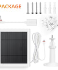 Three Pack 4W Solar Charger Kit for Outdoor Battery Security Cameras with 10ft USB C to Barrel Plug Cable Waterproof Solar Panels