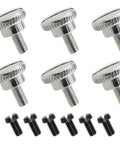 12Pcs Metal Presser Foot Screws Set For Industrial Sewing Machines Thumb Clamp Fixing Screws Non Slip Threaded Design For Single Needle Machines Pro Grade Heavy Duty Black And Silver Replacement Parts, silver and black