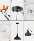 Industrial Black Pendant Lights For Hallway And Kitchen Island Farmhouse Style Hanging Light Fixture installation steps.