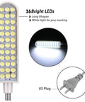 36 LED Gooseneck Sewing Machine Light With Magnetic Base Eye Friendly Bright White Lamp For Lathes Drills And Workbenches Flexible Neck That Will Not Flicker Great For Precision Details And Long Projects with US plug