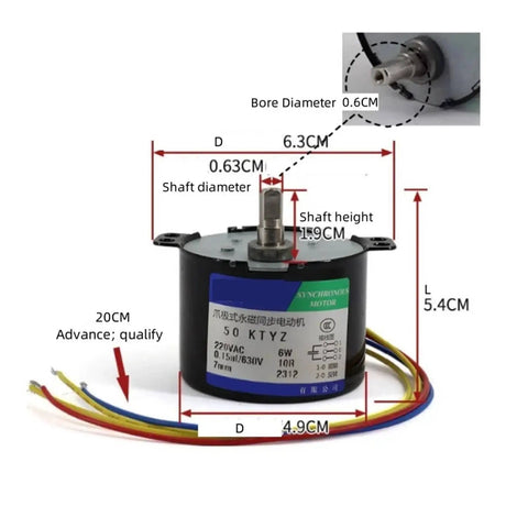 High Torque Permanent Magnet Synchronous Motor 220V AC With Speed Reducer Controllable Positive And Negative Inversion 10 RPM
