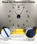 Modern living room with clock featuring Two Pairs Of 3D Clock Hands For DIY Wall Clock Movement Quartz Mechanism Large Black Gold Hand Set.