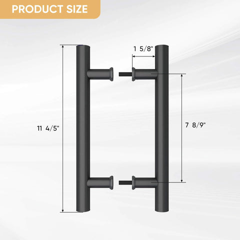 12 Inch Push Pull Barn Door Handle Set Double Side H Shape Sliding Door Hardware Heavy Duty Swing Gate Handles Matte Black Carbon Steel Anti Rust Finish Easy Install With Screws And Installation Manual
