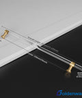 Ten Inch Matte Gold Cabinet Pulls Set Of 10 With Clear Acrylic Glass Hardware showing dimensions of pull