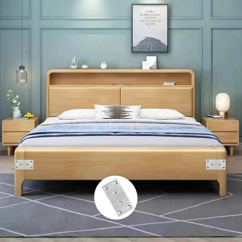 Four By Two Inch Stainless Steel Mending Brackets, Straight Up Heavy Duty Right Angle Joining Plates, Rust Resistant Brushed Nickel Hardware, Rock Solid Furniture And Wood Repair Fixings