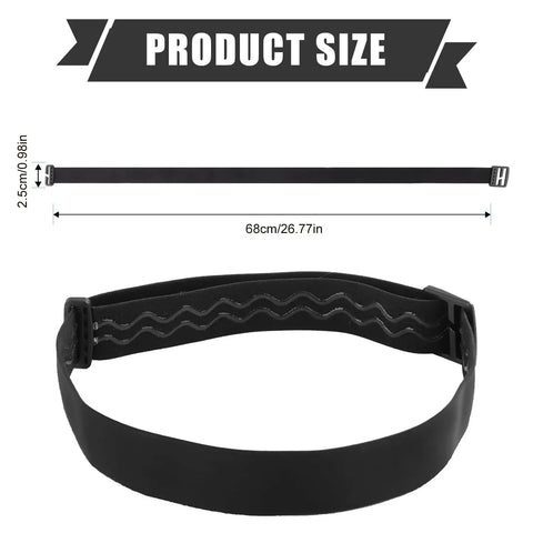 All Day Comfort Adjustable Elastic Headlamp Strap Replacement for Most Headlamps No Slip Band in black, size 68x2.5cm.