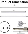 Product dimensions of 30 Pack 8 Inch Stainless Steel Gutter Screws With 304 Stainless Sleeves For 6 Inch Gutters Beefy Heavy Duty Roof Gutter Repair Kit With Magnetic Socket Premium Metal Gutter Fasteners Replacement