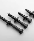 26 Piece Set Of One Quarter By One And One Half Inch Hex Lag Screws With Flat Washers For Wood, 304 Stainless Steel Black Zinc Plated