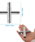 Four Way Sillcock Water Key 1/4 In 9/32 In 5/16 In 11/32 In Go-To Must-Have Handy Palm Sized Shutoff Tool For Hose Bibs Anti Corrosion Zinc Plated Steel The Essential Home Or Crisis Kit Hydrant Valve Key, 3.07in