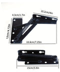 Heavy Duty Steel Spring Lift Top Hinge Set For 80 Degree Folding Cabinet Doors Sofa Beds And Furniture Durable Lift