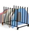 Heavy Duty Vehicle Hood Storage Cart With Six Hood Slots That Maximizes Space For Auto Shops, Space Saving Hood Rack On Wheels