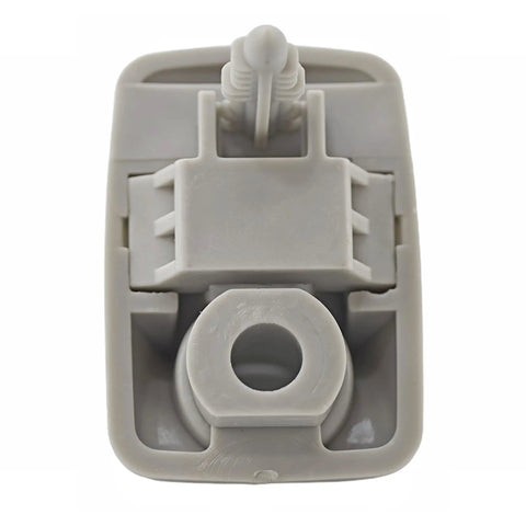 Gray sun visor holder clip for Elantra 2011-2023, durable ABS, exact fit bracket support visible against white background.