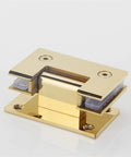 Gold Wall Mount Glass Shower Hinge For 8 To 12 Mm Glass Doors with 90 Degree Opening and Powder Coated Stainless Steel 304