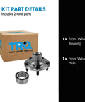 Plug-And-Play Front Wheel Bearing And Hub Kit For Honda Accord 2008-2012, Acura TSX 2009-2014, And Crosstour 2010-2011, 2012-2015