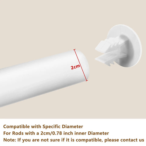 12 Pack Closet Rod End Caps White Wear Resistant For Home Bedroom Living Room Curtain Bracket Accessories Fits Rods Up To 2 Cm Diameter