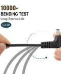 Showing Power Cord For Cobra Radar Detectors USB Charger Cable Replacement 1m, durability test label in background