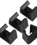 Four black clips from 12 Pack Outdoor Wicker Furniture Clips Easy Install Sofa Fasteners For Sectional Couches To Stabilize Your Patio Set