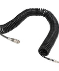 Top Shelf Heavy Duty Retractable Air Hose Compressor Hookup With Kink Free Bend Limiter And Easy Self Rewind Reel For Tough Shop Projects And Fast Tire Inflation Plus Dang Near Indestructible Rubber Wrap, coiled rubber air hose with connectors.