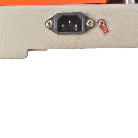 Close-up of power port on Heavy Duty 110V Metal Cutting Machine With Pro Grade Cutter For Precise Cuts 4 Sided Slotting Dust Guard