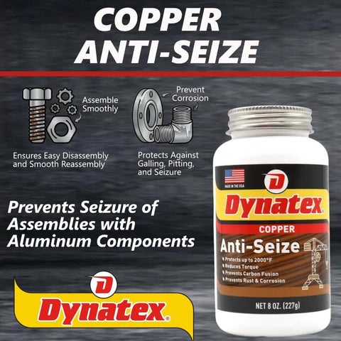 Copper Anti Seize Paste 8 Oz Can For Tough As Nails Heavy Duty Gear And Auto Threads That Stand Up To Extreme Heat Pressure Steam And Water Prevent Galling Seizing And Corrosion Industrial Grade 12 Pack, product label and usage benefits.