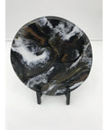9.5 Inch Resin Marble Lazy Susan With Smooth 360 Degree Rotation For Kitchen Countertop And Dining Table Slick Black Gold White Organizer