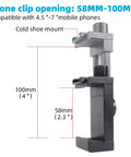 Fence Mount For Cell Phones And Action Cameras On Chain Link Fence Attaches To Baseball Softball Tennis Fences shown in close-up view.