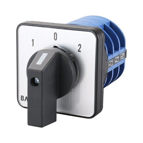 LW28-32 D303.3 Rotary Cam Changeover Switch 3 Phase 660V 32A 12 Terminals Panel Mount Heavy-Duty Industrial Selector Switch 1-0-2 Positions