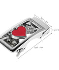 Quick Release Women Belt Buckle For Jeans Auto Buckle Waist Strap Fastener with heart design and alloy construction.