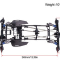 Top view of High Clearance LCG RC Crawler Chassis Kit With Carbon Fiber Rails, Portal Axles, Forward Gearbox, and Adjustable Shocks