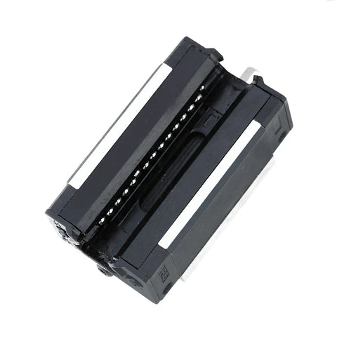Close-up of a HGH20CA carriage from the 500mm HGR20 Linear Slide Rail With Four HGH20CA Carriages for CNC machines and DIY projects.