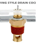 Wing style drain cock part of Five Piece Quarter Inch Compressor Air Tank Fittings Kit With Winged Drain Valve