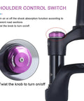 Close-up of 60Mm Travel Off Road Front Fork For 700C Bikes Aluminum Alloy Suspension With Air Shock And Manual Lockout switch.