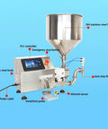Heavy Duty Automatic Filling Machine For Viscous Liquids And Creamy Sauces with 304 stainless steel hopper and touchscreen.