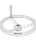 Rotary Handwheel 250mm Diameter Cast Iron Chrome Plated With 3 Spoked Revolving Handle for Lathe Milling Machine Grinder