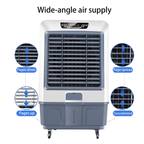 Straight Up Solid Portable Swamp Cooler, No Fuss Evaporative Air Conditioner With Big Water Tank And Bright Led Screen for Bedrooms or Home Offices, wide-angle air supply features.