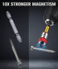 DTTIYXI 6‑pc magnetic screwdriver bit set with 1/4 in hex shank and PH1–PH3 bits, magnetizer; split view showing bits and drill installation.