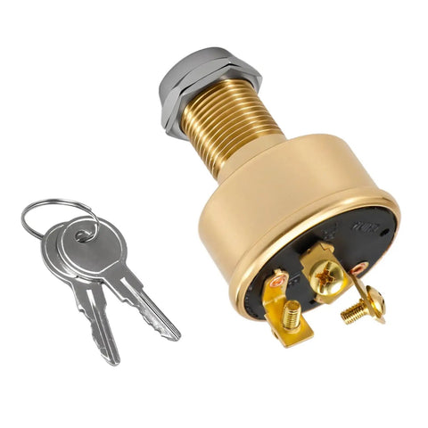 Heavy Duty Marine Ignition Switch For Boats 15 Amps 12 Volts Three Position Off Ignition Start With Two Keys Replacement MP39060 1 50 11621 Durable Marine Electrical Switch