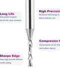 SpeTool spiral router bit, solid carbide, 1/4-in shank, 1/8-in cutting diameter for wood carving
