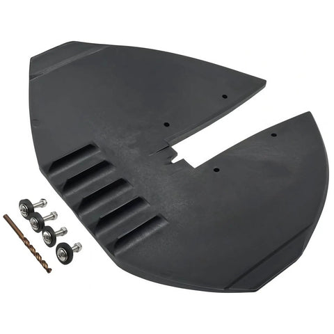 Whale Tail Hydrofoil Stabilizer For Outboards And Sterndrives, Fits 40 To 300 HP, black stabilizer with installation parts