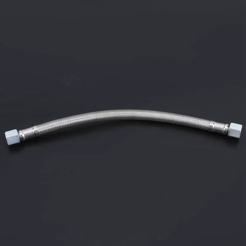 Heavy Duty Flexible Air Compressor Hose 40 Cm Cast Steel Connectors High Pressure Pneumatic Line with a flexible stainless steel design.
