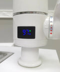 Close-up of Portable Mobile Hand Wash Station With Hot Water And Temperature Control Self Contained Sink Unit at 97°F.