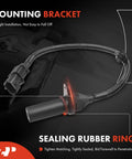 Engine Crankshaft Position Sensor Replacement For Hyundai Kia Dodge DropIn Fit, close-up of mounting bracket and sealing rubber ring.
