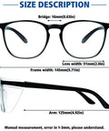 Anti Fog Safety Glasses For Men And Women With Blue Light Blocking Lenses Lightweight TR90 Half Frame Eyewear size chart