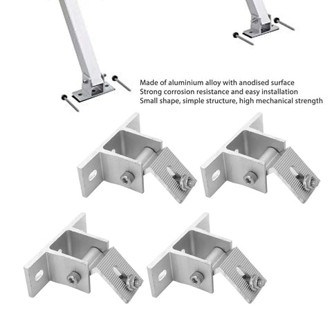 Eight Piece Solar Panel Mounting Bracket Feet With Screws And Gaskets, Lightweight Aluminum for RVs, Trailers, Boats, Roofs