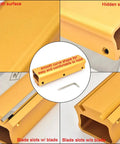 Close-up of 12 Inch Jointer Planer Blade Sharpener Jig For Woodworking Knives, Aluminum Pro Grade Sharpening Tool, hex key.